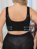 Dámské podprsenky plus size bez kostic, tvarující a zvedající prsa, aby se zabránilo přetékání a poklesu - Odnímatelné vycpávky ČERNÁ 1XL-4XL