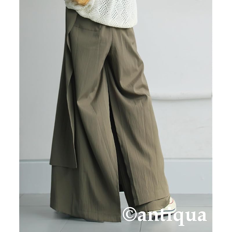 [antiqua] [Antica] Layered Pants Ladies Bottoms Long PY-00786 Onesize 02 Khaki Beige