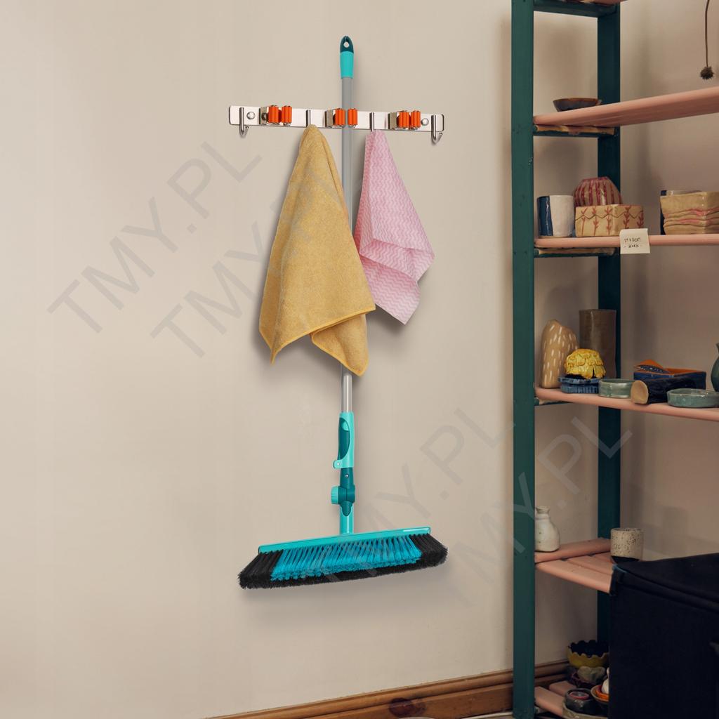 Holder Hook Tool Hanger Broom Rake Mop Brushes -3 Places