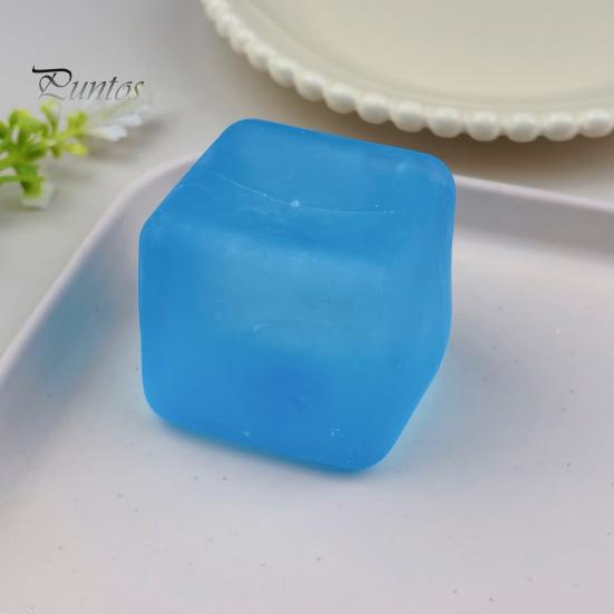 Hand Exercise Ball Anxiety Relief Stress Cube Toy, Clear Frosted Squeeze Toy Snowflake Glitter Ice Sensory for Students Workers Tool