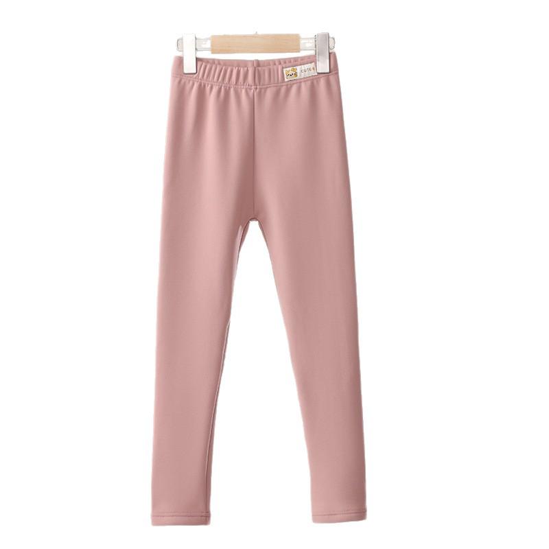 Kids' Fleece-Lined Leggings: Warm Autumn & Winter Wear for Boys and Girls - Versatile One-Piece Pants.