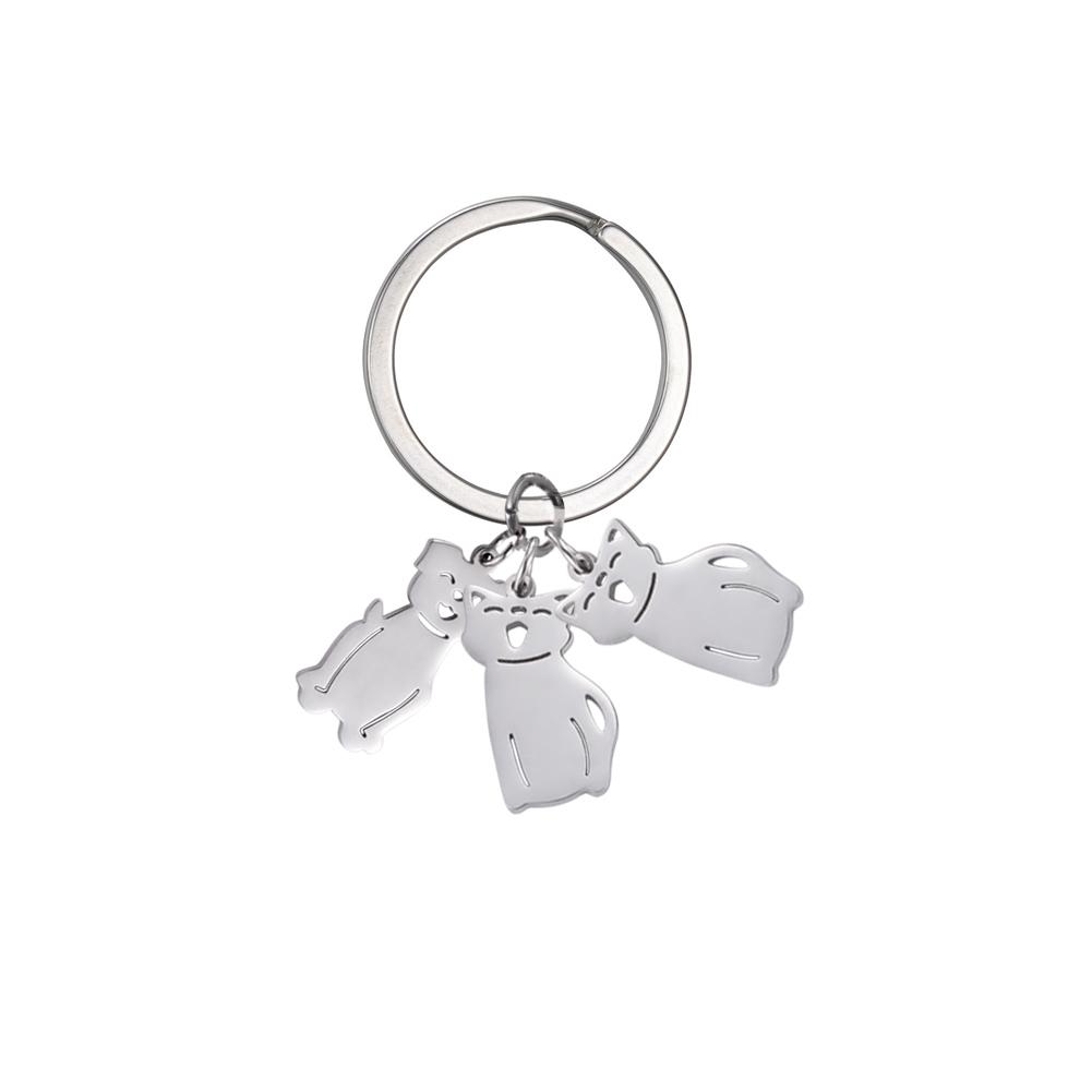 Personalized Keychain Custom Boy Girl Key Chain Family Mother Kid Child Gift For Woman Men Couple Stainless Steel Jewelry