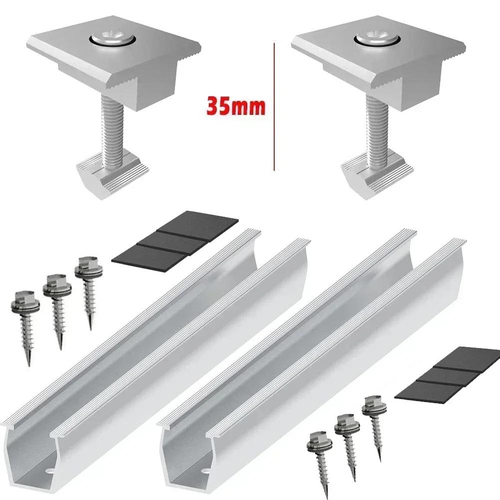 2/4 Set 30/35mm Staffa in Alluminio per Moduli Pannelli Solari Binario trapezoidale Per Staffa di Montaggio Fotovoltaico Solare PV