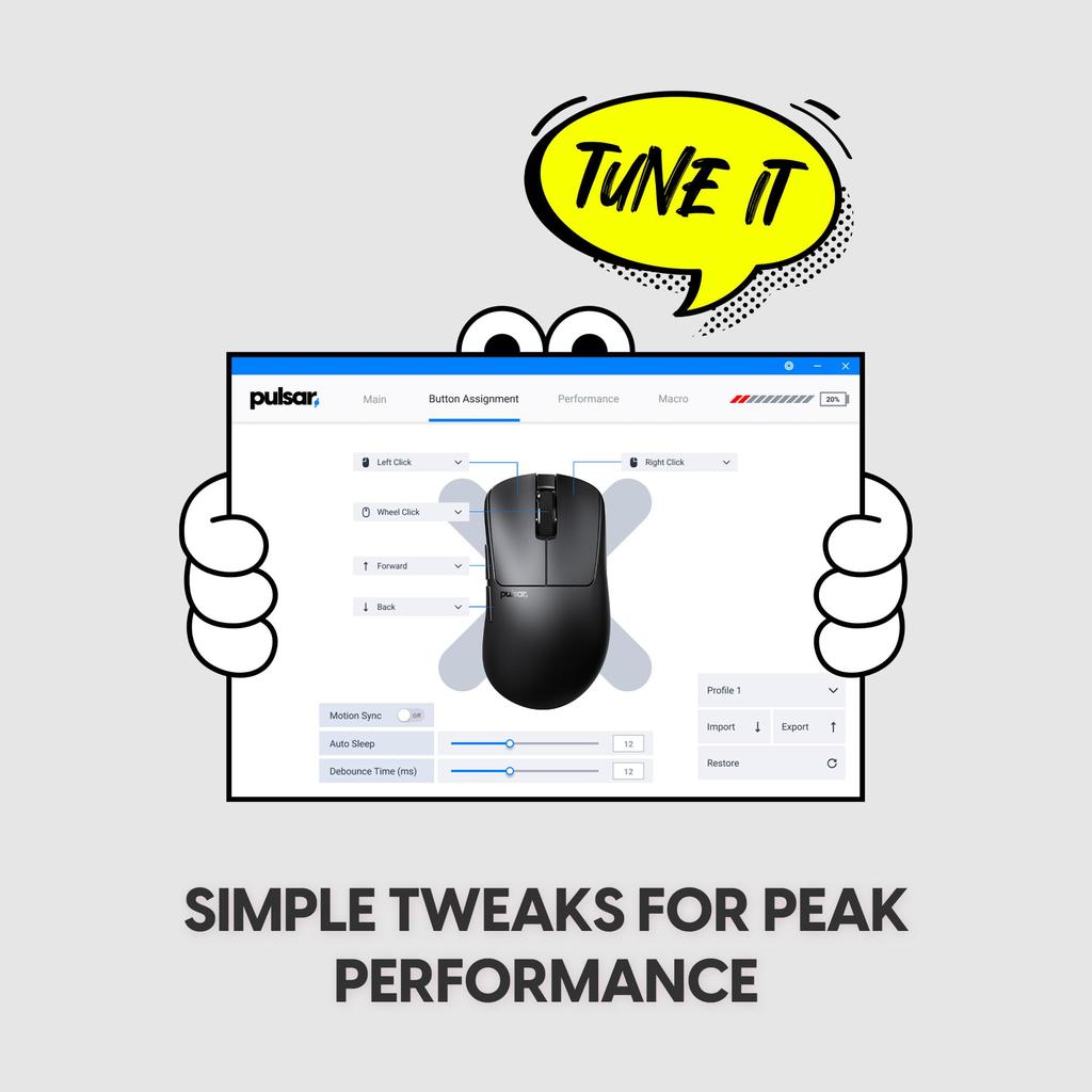 Pulsar Xlite CrazyLight Wireless Gaming Mouse 44g Ultra-Lightweight 32000DPI 8K Ready Uyuni White Model Number PXLCL202