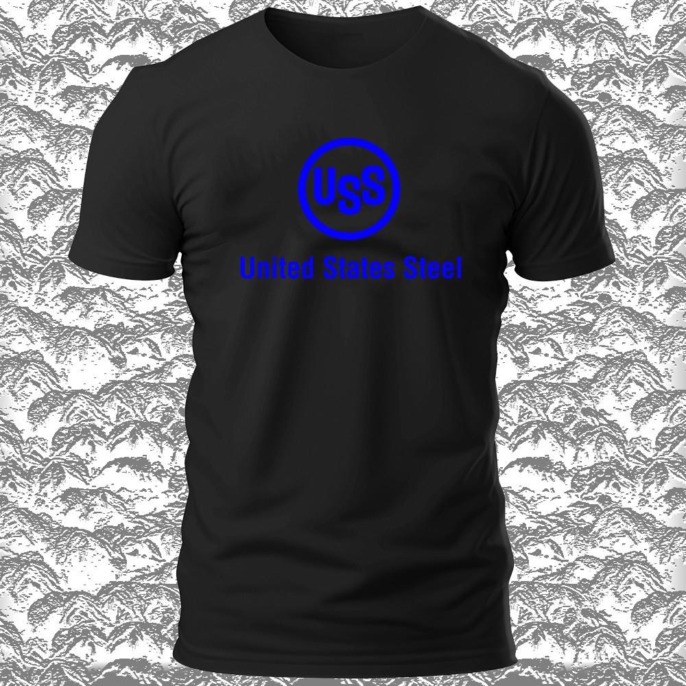 New USS United States Steel Logo Men s T-Shirt Funny Size S-5XL Made in USA Unisex T-Shirt L