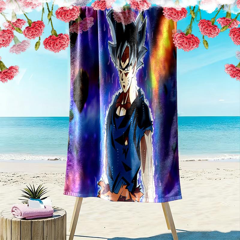 Dragon Ball Super Power beach towel Portable for travel Outdoor camping Outdoor pool towel quickdrying swim towel Absorbent bath towel beach