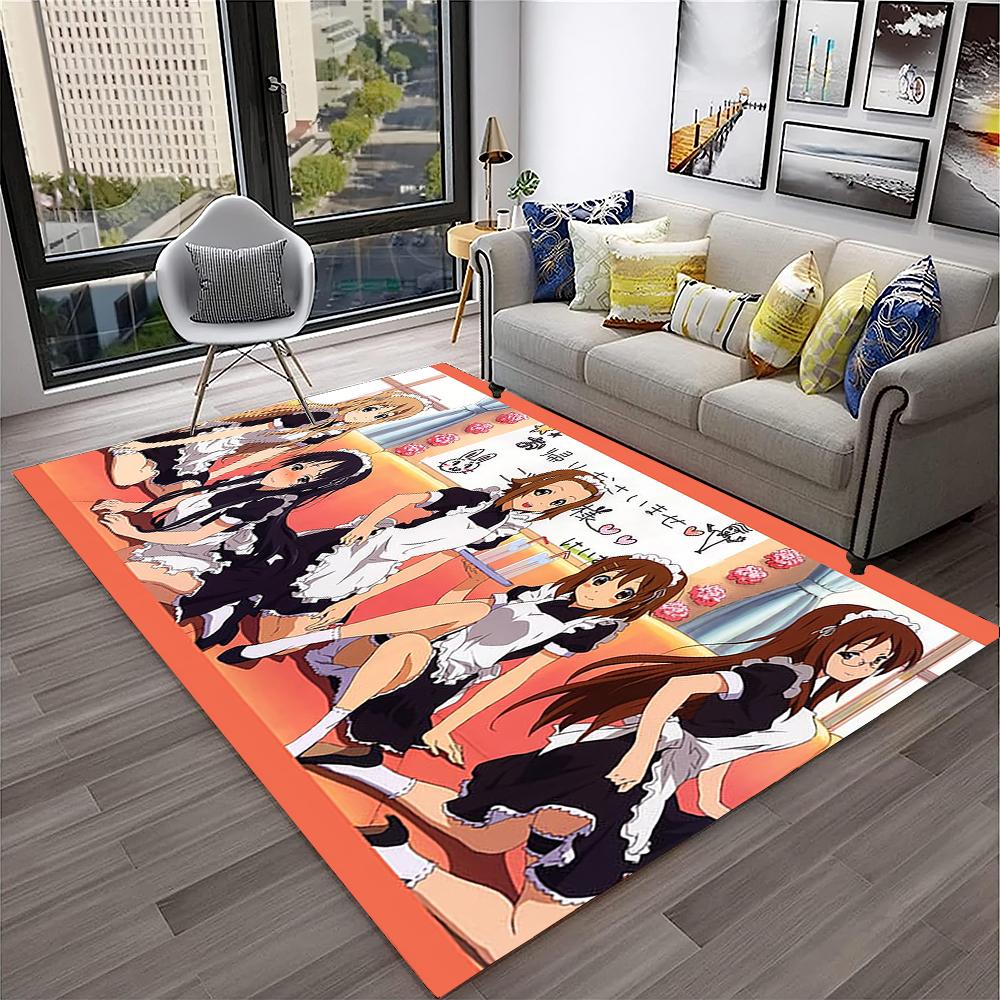 Kawaii Girls K-ON Cartoon Cute Lolita Carpet Rug for Home Living Room Bedroom Sofa Doormat Decor,kid Area Rug Non-slip Floor Mat