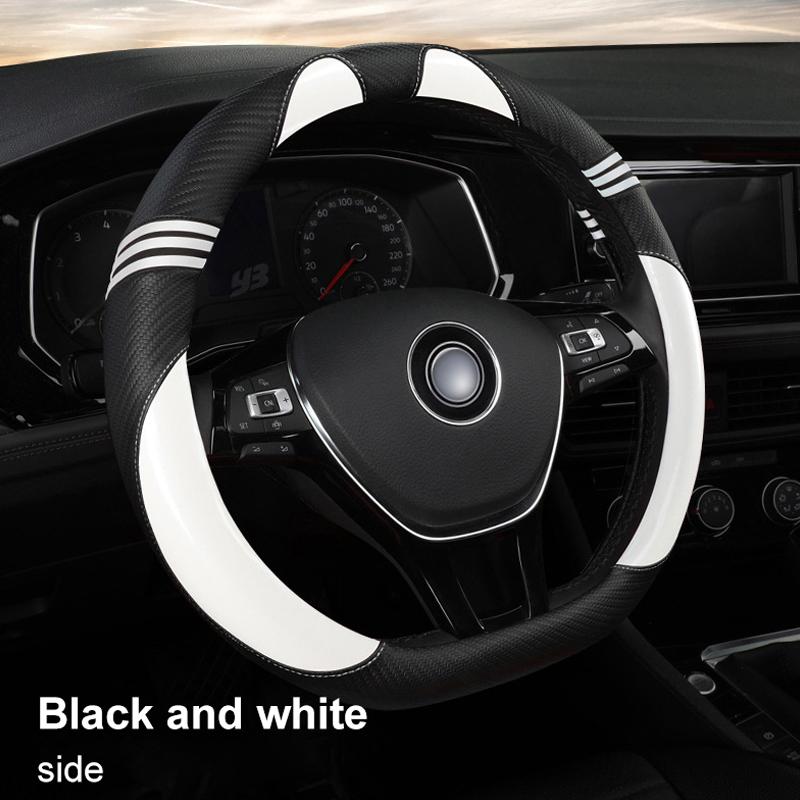 Car Steering Wheel Cover Cute Cat Ears Universal Summer Non-slip Sweat-absorbent Steering Wheel Handlebar Cover Car