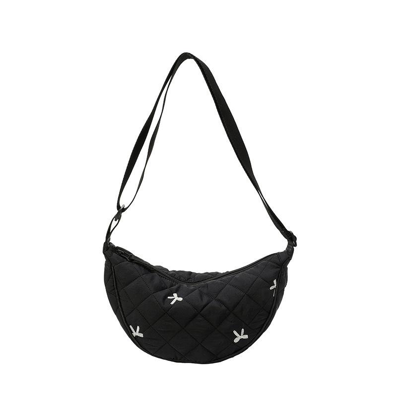 

Crossbody Bag Women Large Capacity Fashion Niche Nylon Bag Commuter Versatile Premium Shoulder Dumpling Bag чорний