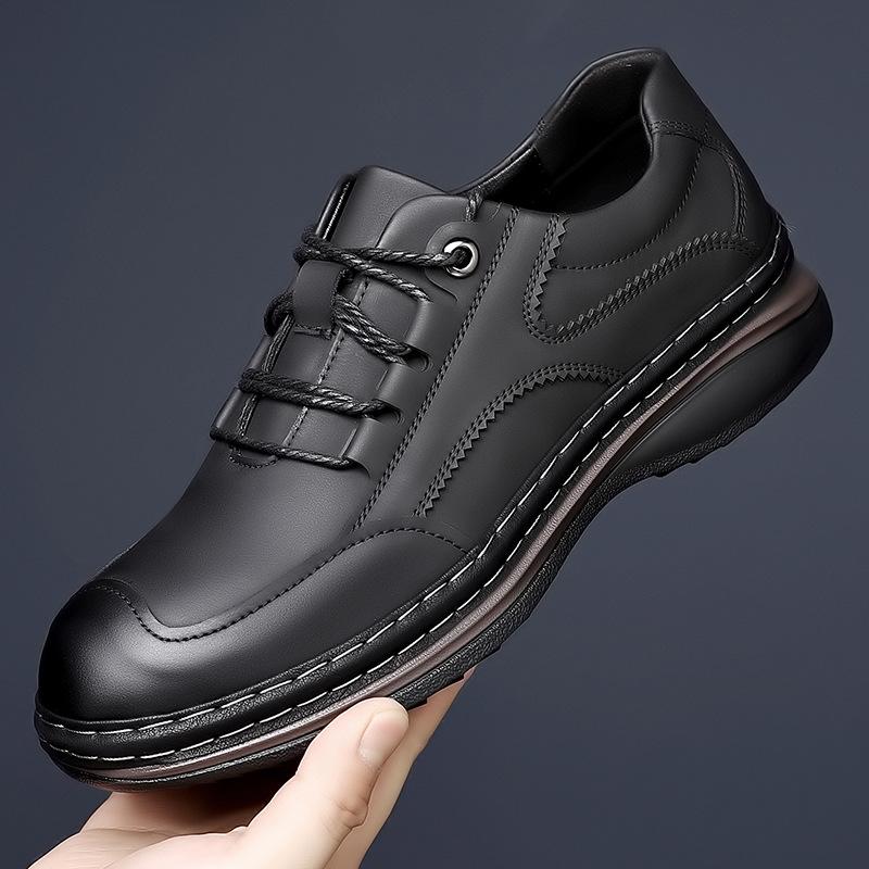 

Fashion 2025 New Designer Soft Leather Shoes for Men Solid Color Fashion Casual Lace Hiking Board Shoes Male Autumn Platform Shoe Man 46