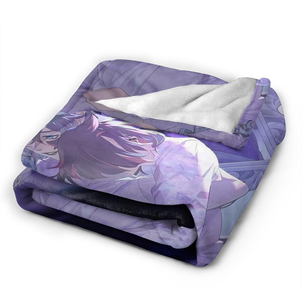 Twisted-Wonderland Blanket Malleus Draconia Cartoon Game Flannel Awesome Warm Throw Blankets for Home Restaurant Spring Autumn