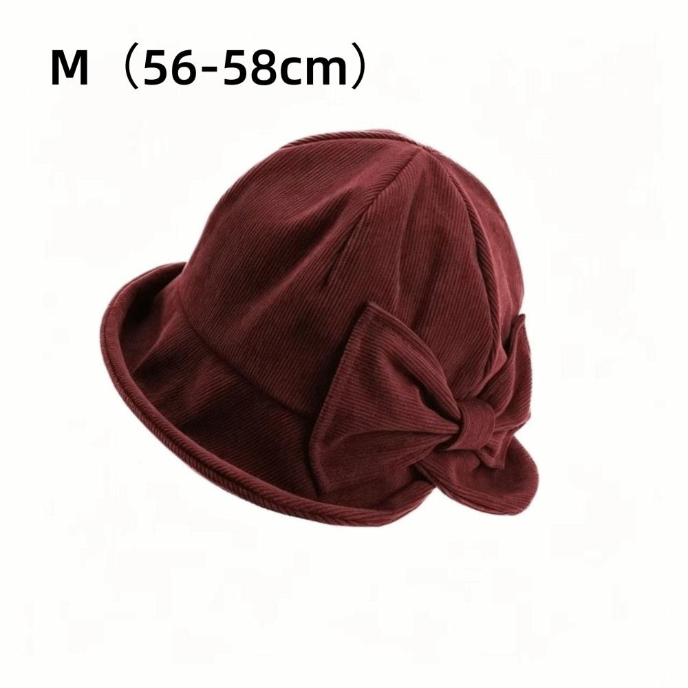 Slit Front Vintage Bucket Hat Cold Resistant Bow Bucket Hat Women's Bucket Hat  Outdoor Wear