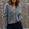 European & American V-Neck Slimming Knit Cardigan - 2026 Autumn Women's Sweater Coat