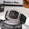 Transparent Barrel Shape Watch With Quartz Movement Casual Mens Silicone Strap For Daily Wear