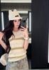 High-Quality Gold & Silver Thread Striped Knit Round Neck Vest - 2026 Summer Slimming Crochet Top