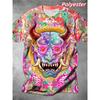 T-shirt Cool à Motif Dessin Animé Coloré Pour Hommes Horloge Magicien Impression 3D Manches Courtes T-shirts d'Été Street Style Amples T-shirts à Col Rond