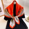 90X90cm Print Square Silk Scarf Women Design Temperament Scarves Hijab Wrap Shawl Beach Travel Decoration Foulard Ribbon Tie Bag