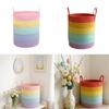 Cotton Rope Laundry Basket Freestanding Storage Bin Spacious Woven Hamper with Handles for Clothes and Toys