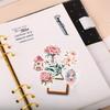 20pcs Watercolor pink azalea and butterfly bouquet Hand Account Stickers  Stationery Laptop Fridge Suitcase Skateboard Phone