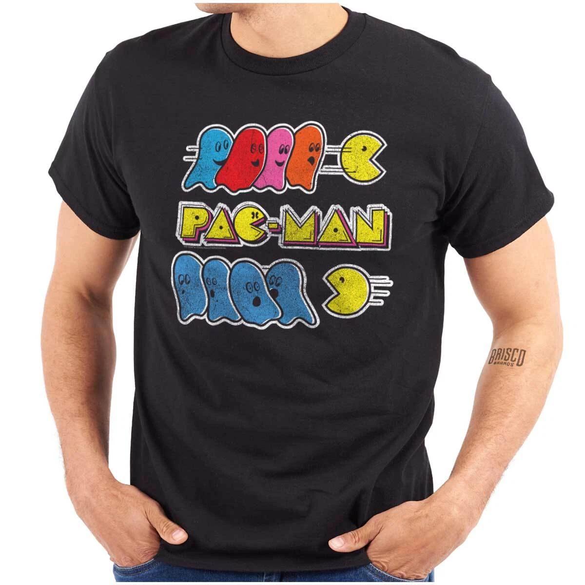 Retro PACMAN Video Arcade Game Ghost Chase Womens or Mens Crewneck T Shirt Tee XS