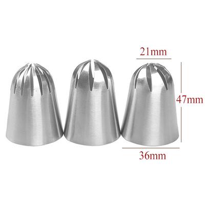 3 Adet Büyük Buzlanma Boru İpuçları Seti Krem Nozulları Diy Tatlı Pasta İpuçları