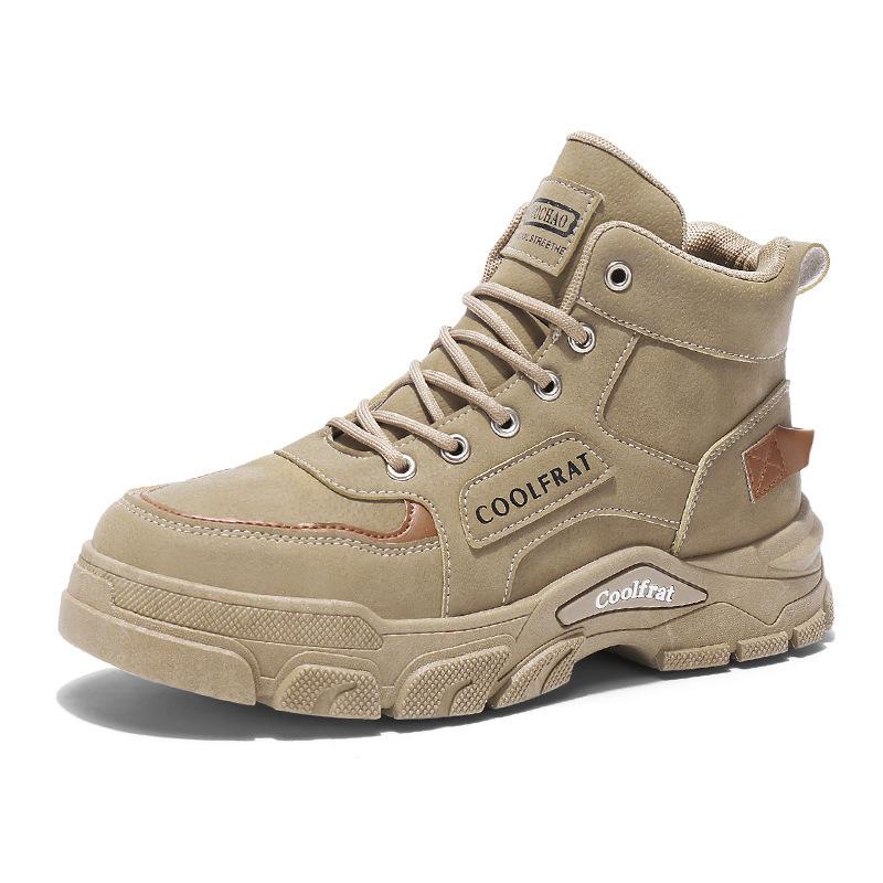 Autumn Men's Shoes New High-top Martin Boots Men's Trend Versatile Thick-soled Non-slip Tooling Shoes Short Boots Casual Labor Insurance Shoes