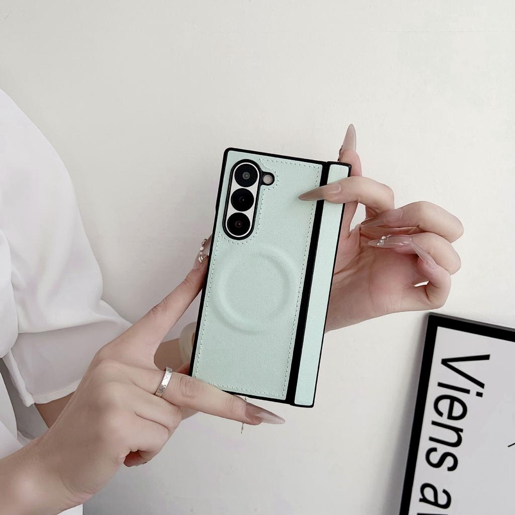 Folding screen fold1 mobile phone case galaxyzfold1/fold1/1 plain leather wireless magnetic mobile phone case