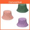 Fashionable Black And White Grid Check Fisherman Cap Sun Protection Bucket Hat