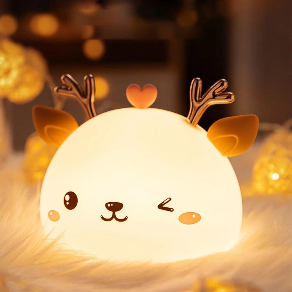 Silicone Deer Led Rgb Night Lamp
