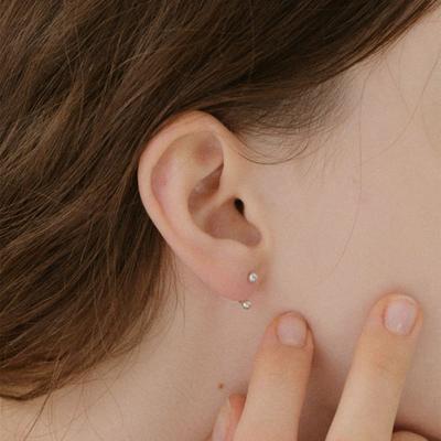 NORMALLEE [Argent 925] Boucles d'Oreilles Boules Deux Voies (S)