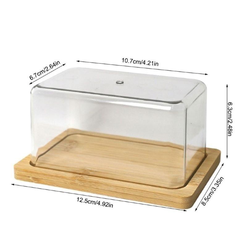 Butter Dish with Clear Lid Rectangular Cheese Storage Tray Countertop Butter Keeper Storage Container Easy To Use