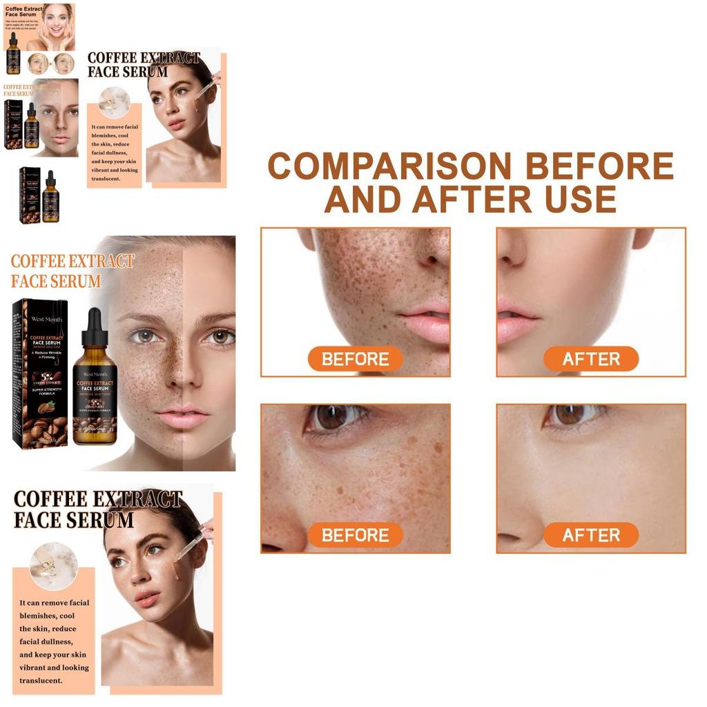 West Month Caffeine Facial Serum For Brightening Dull Skin Minimizing Pores And Hydrating