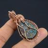 Copper Neon Apatite Pendant Gemstone Jewelry,  999 Copper Wire Wrapped Handmade Pendant, Latest Design Jewelry