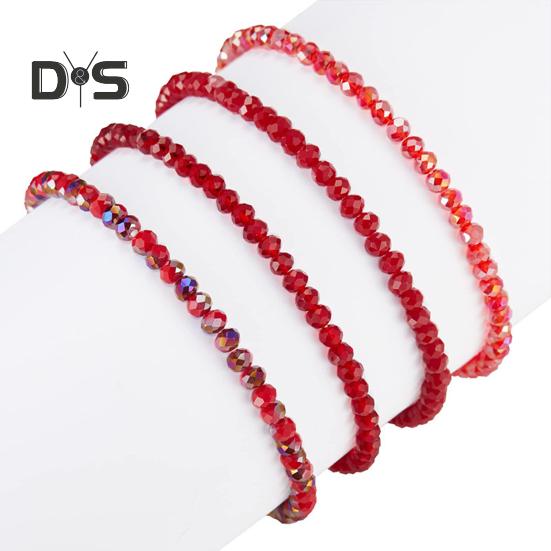 4Pcs/Set Beach Bracelet Fine Workmanship Non-Fading Stacked Bracelet Faux Crystal Versatile Bracelet for Daily Wear