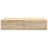 Wall Mounted Shelf with Drawers Sonoma Oak Finish 80 x 33 x 17 cm Engineered Wood