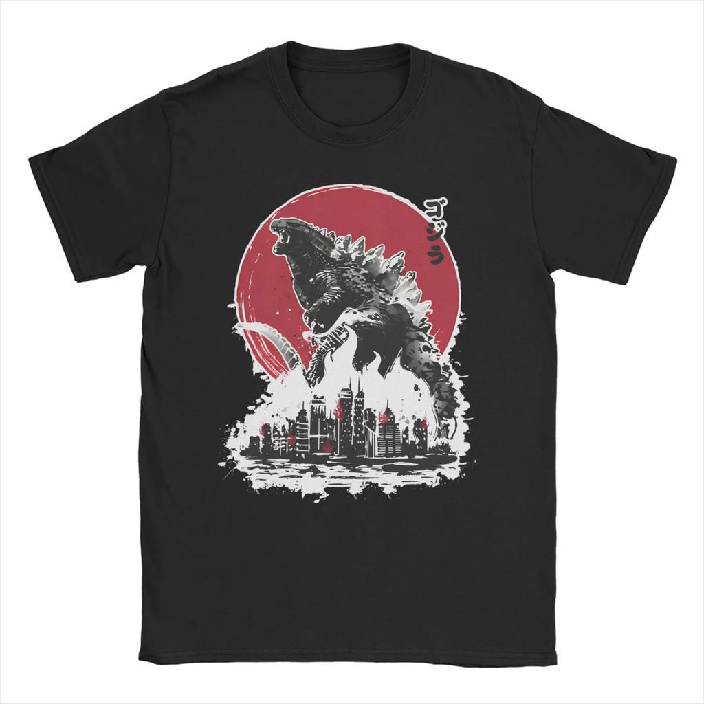 Minus One Vintage King Of Monsters T Shirt for Unisex Cotton TShirt Crewneck Godzilla Tees Short Sleeve Clothes Graphic Printed
