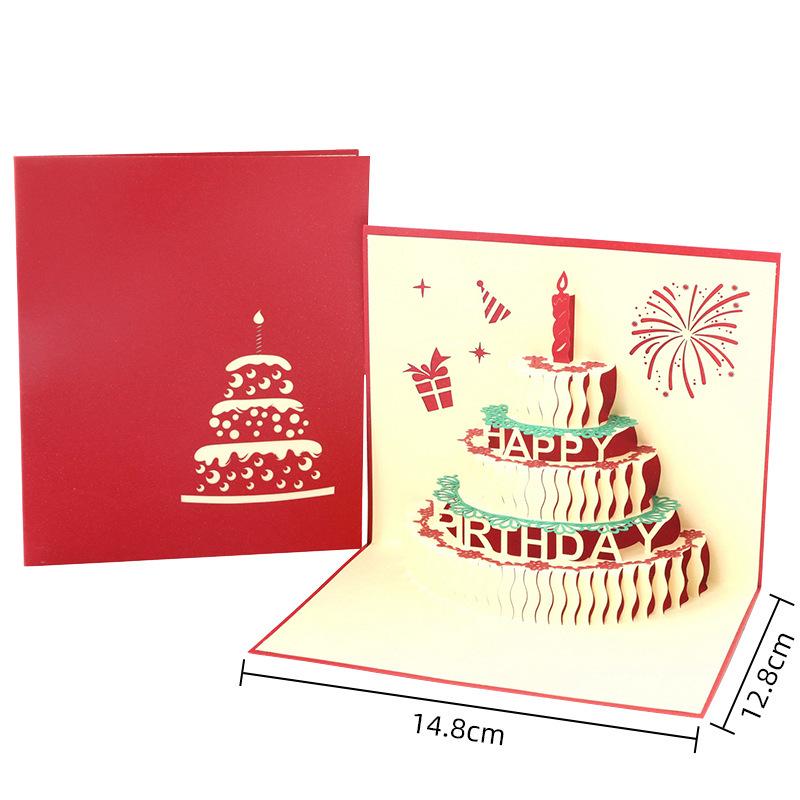 Cultural & Creative Birthday Pop-up Card - Party Blessing & Handmade Student Cake Gift