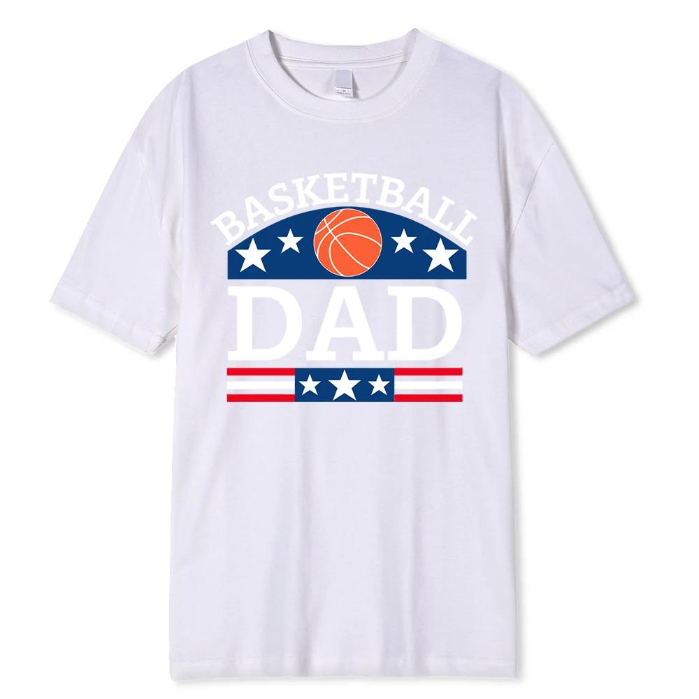 Basketball Dad Medal Hip Hop Printed Tshirts Sweat Cotton Casual Short Sleeve Fashion Breathable Loose Oversized T-Shirt