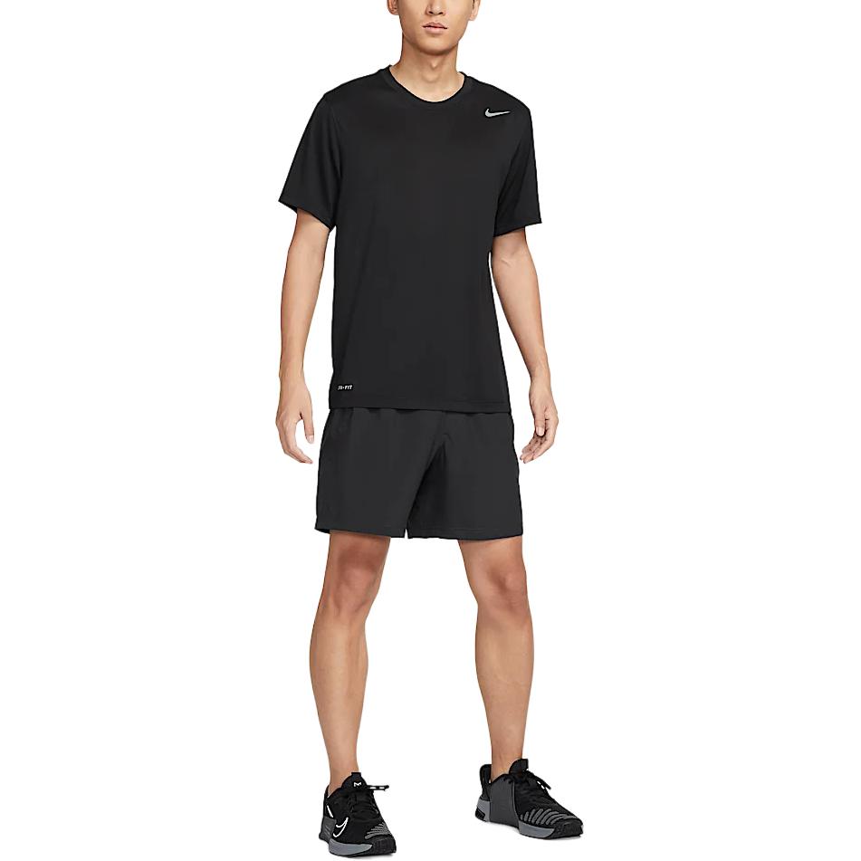 Nike Dri-Fit Team Legend Patogūs Greitai džiūstantys Marškinėliai trumpomis rankovėmis Vyriški viršutiniai drabužiai Juodi IB8898-010