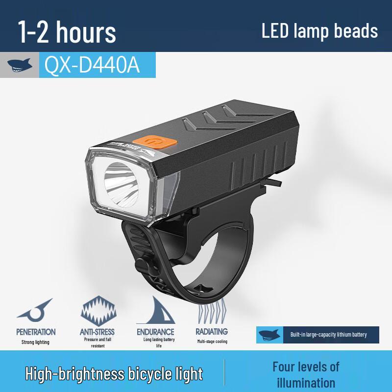 Smiling Shark QX-D440A Mini Rechargeable Bike Light 2-Pack