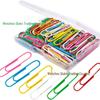 100pcs 50mm Colored Paper Clips: Boxed Plastic-Wrapped U-Shaped Office Supplies