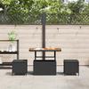 Garden Dining Set Black Poly Rattan