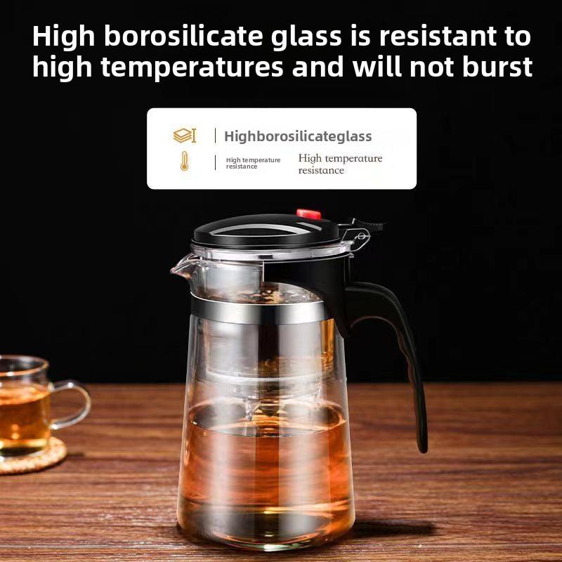 High borosilicate glass brewing teapot household one-click filter brewing tea cup tea separation glass pot tea set