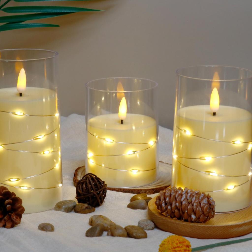 Remote-Control LED Candle String Lights - Acrylic Ornaments for Concerts, Birthdays, and Romantic Decor