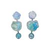 Silver Needle Marbled Resin Flower Earrings - Resort Style, Cross-Border, Exaggerated, High-End Niche Earrings for Women