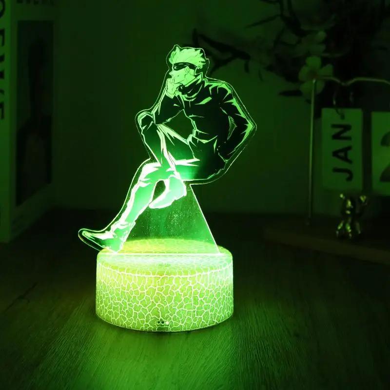 Anime Figuren 3D Lampe Jujutsu Kaisen LED Nachtlicht Actionfiguren Satoru Gojo Fernbedienung Raumdeko Lampen Weihnachtsgeschenke
