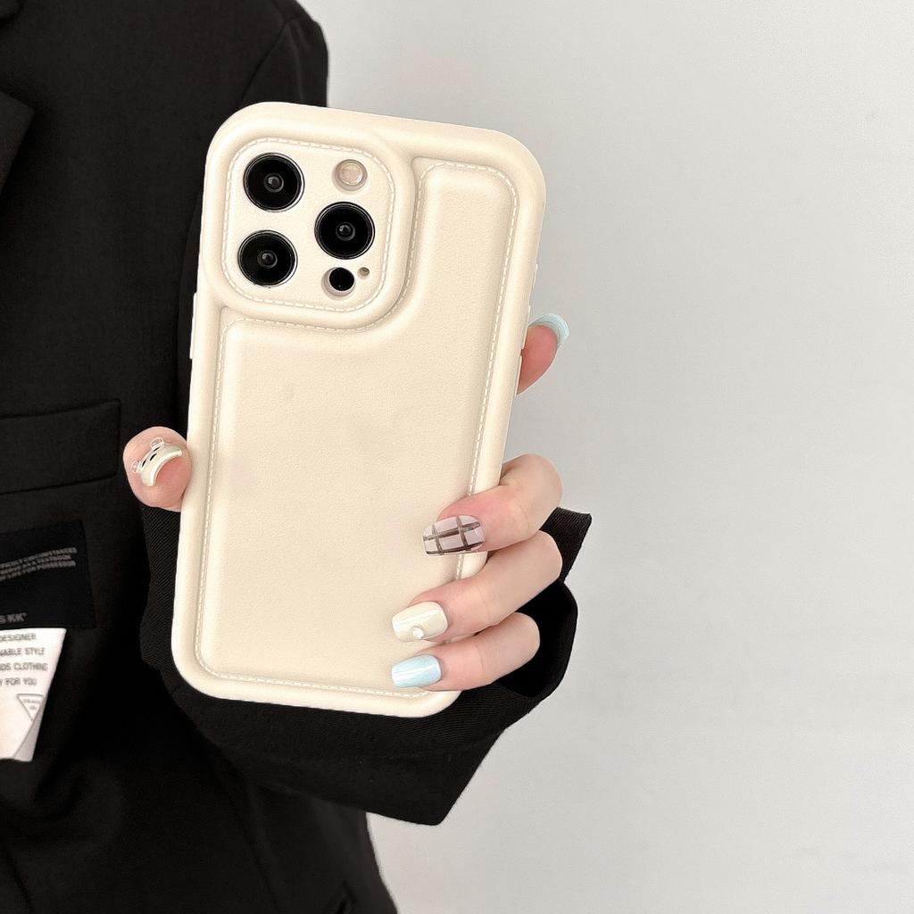 The Matte Leather Texture Phone Case Is Suitable for The IPhone 15PROMAX, Simple IPhone14, Full Cover and Shockproof 13 Women