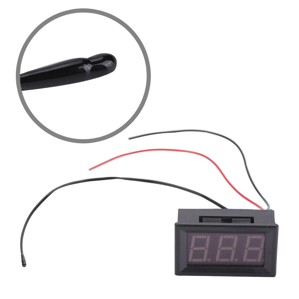 1pc LED Digit Display Panel Temperature Meter Thermometer 12V with Probe (Red)