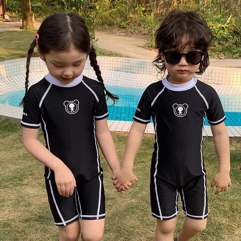 Boys' and Girls' Quick-Dry Sunscreen One-Piece Swimsuit 2025 - Professional Training Swimwear for Kids