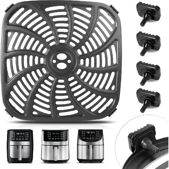 8QT Air Fryer Grill Plate for Gourmia GAF838 GAF856 GAF826 Air Fryers, 9.8  ×9.8   Square Air Fryer Tray Replacement for Gourmia, Nonstick Air Fryer